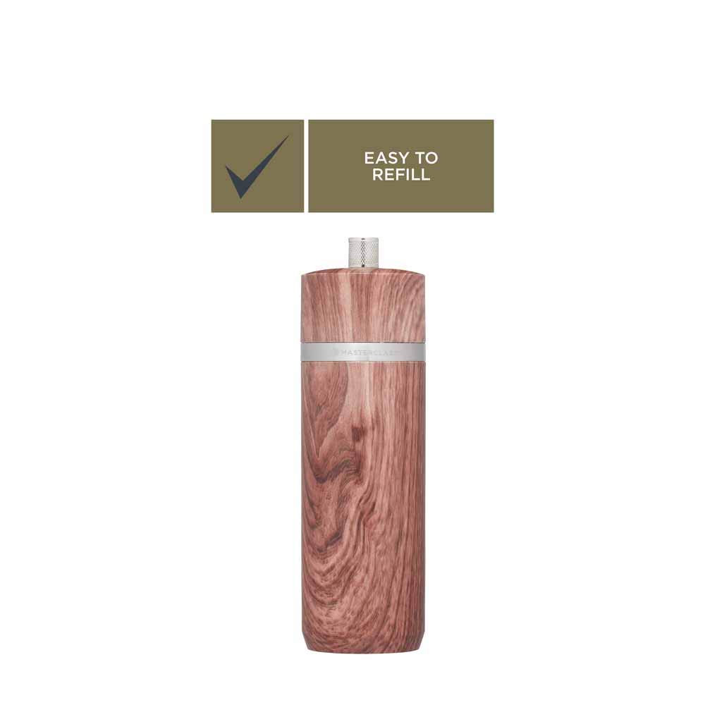Premium MasterClass Salt and Pepper Grinder Set - 17cm Adjustable Ceramic Grinder with Walnut Wood Finish - Perfect for Kitchen, Dining Table & Gourmet Cooking