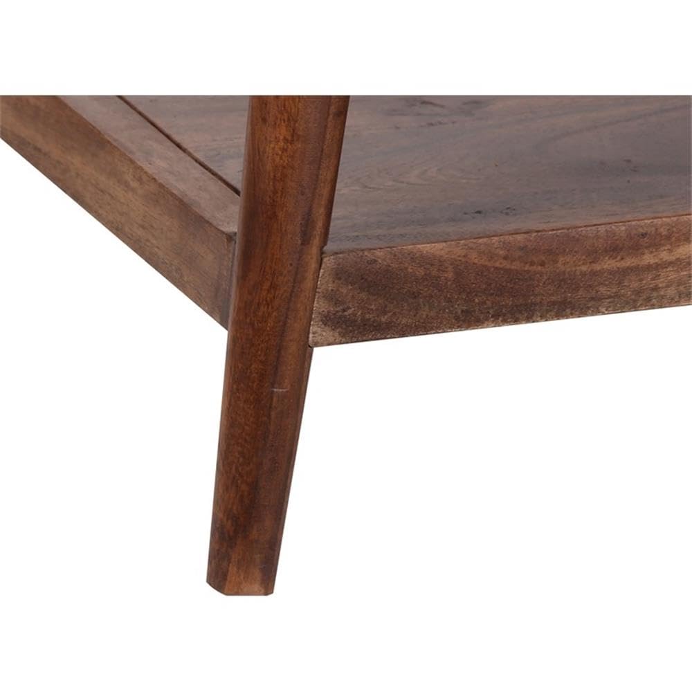 Hawthorne Collections Portola Solid Acacia Wood Coffee Table - Brown, Rustic Living Room Furniture, Perfect for Home Decor & Entertaining Guests