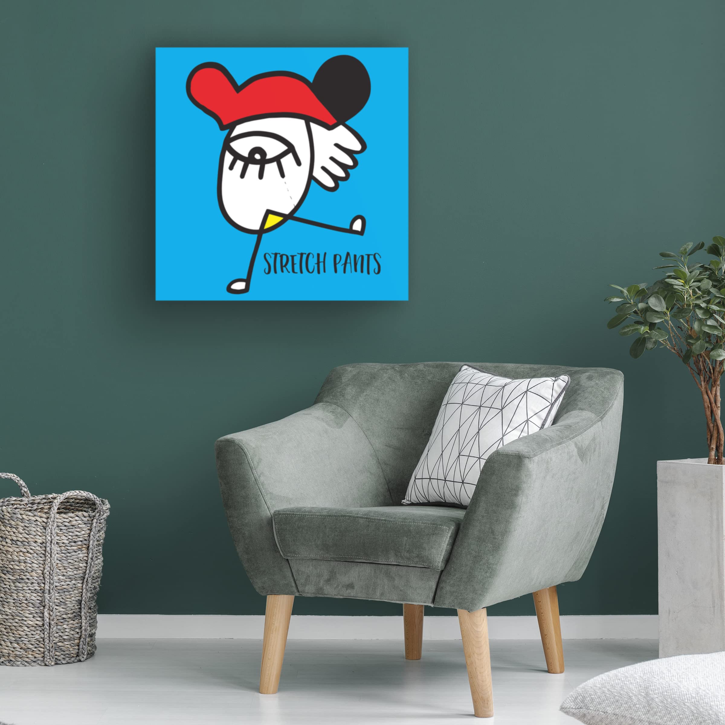 Trademark Fine Art 'Stretch Pants' Canvas Art Print by Oodlies - Modern Home Decor for Living Room, Bedroom & Office