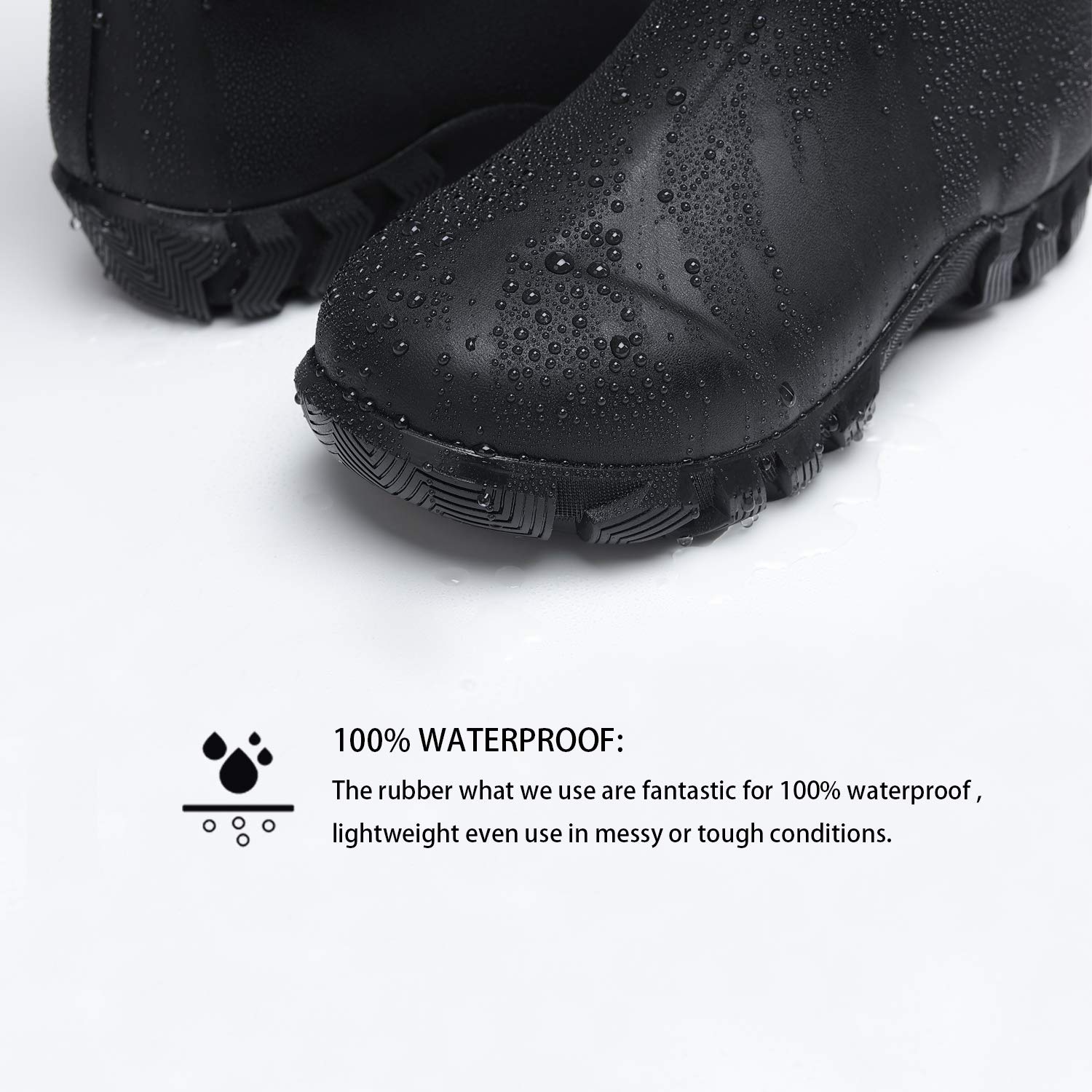 **Kids Waterproof Neoprene Winter Snow Boots - 100% Waterproof Rubber Boots for Boys & Girls, Warm Lined for Fishing, Hunting, Rain & Snow Play**