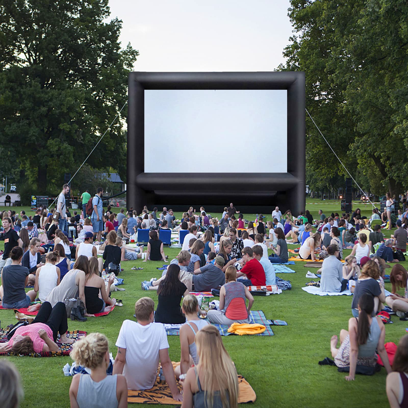 22 Feet Inflatable Projector Screen - Portable Outdoor Movie Screen for Backyard, Pool Parties & Indoor Home Theater - Includes Blower, Rope & Tent Stakes - Perfect for Movie Nights, Camping & Outdoor Events
