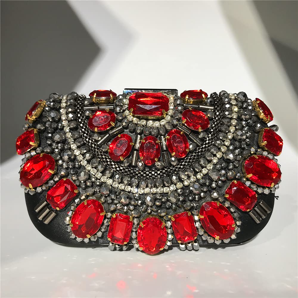 JIAJIA 4050 Women's Rhinestone Sparkly Evening Clutch Purse - Elegant Wedding Handbag for Parties, Prom & Special Occasions