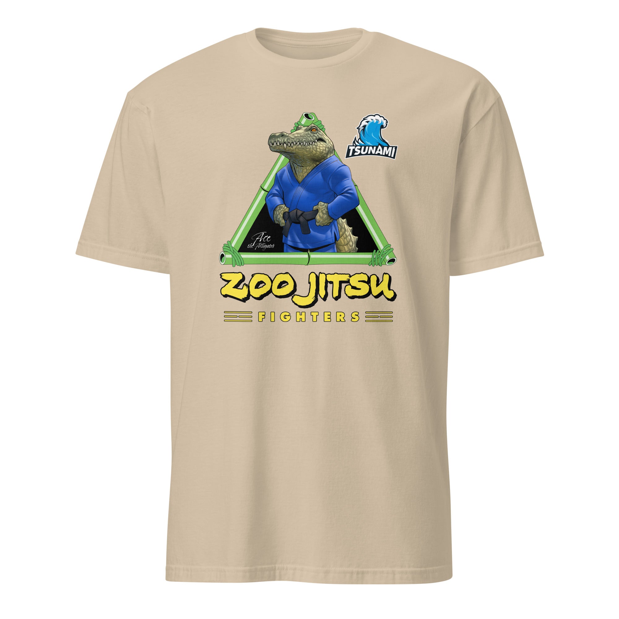 Zoo Jitsu Fighters Alligator Print Unisex Short Sleeve T-Shirt - Funny Animal Martial Arts Graphic Tee for Men & Women - Perfect for Gym, Casual Wear & Gifts