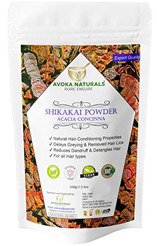 Avoka Naturals Shikakai Powder for Hair Growth & Hair Fall Control - 100g | Ayurvedic Herbal Treatment for Stronger, Healthier Hair | Perfect for Natural Hair Care & Scalp Treatment at Home