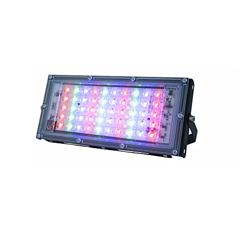 GSZZBHDP ZeZhen 50W RGB LED Flood Light Outdoor Waterproof IP65 - Remote Control Spotlight for Garden, Pool, Facade & Landscape Lighting (AC 220V-240V)