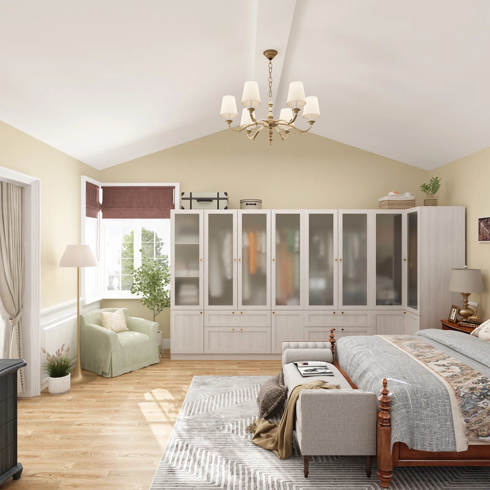 Solid Wood & Manufactured Wood Armoire - Spacious Storage for Bedroom, Living Room, or Office - Perfect for Organizing Clothes, Linens, and Home Essentials