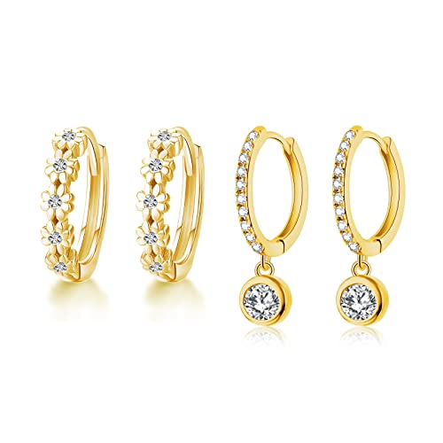 White CZ Dangle-Gold