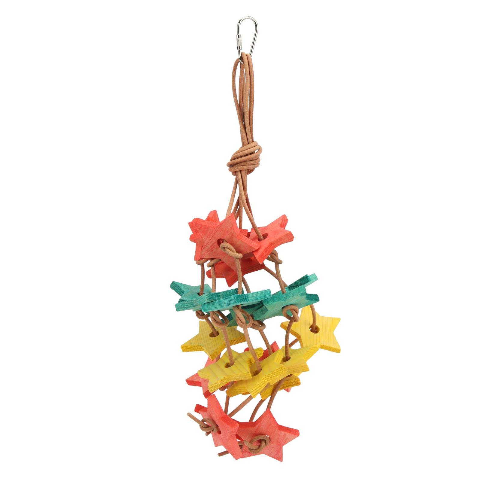 Eurobuy Natural Wooden Star Chew Toy for Parrots - Bite Resistant Bird Toy for Parakeets, Cockatiels & Lovebirds - Safe Chewing Enrichment for Pet Birds (Color) - Perfect for Cage Play & Beak Exercise