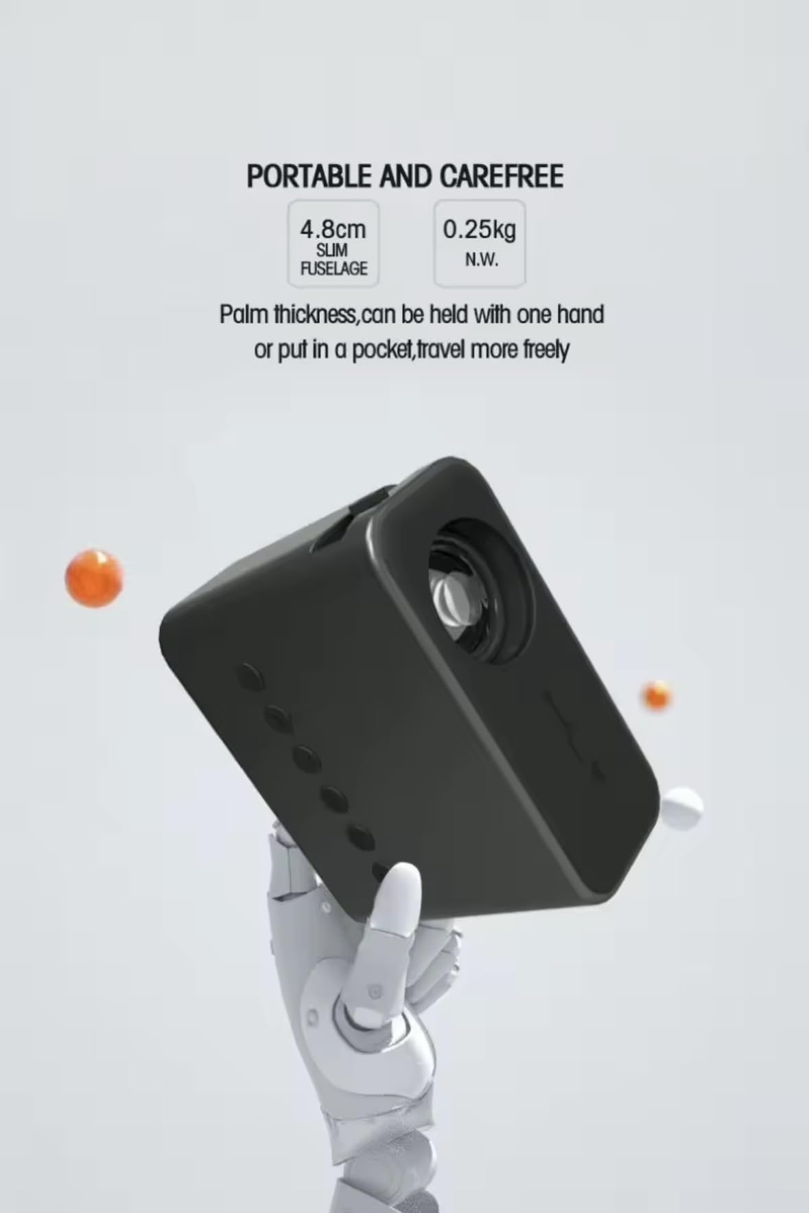 YT500 Mini Portable Projector - Wireless Smartphone Mirroring, Outdoor Camping & Home Theater Beamer (Black) | Perfect for Movie Nights, Backyard Camping & Business Presentations