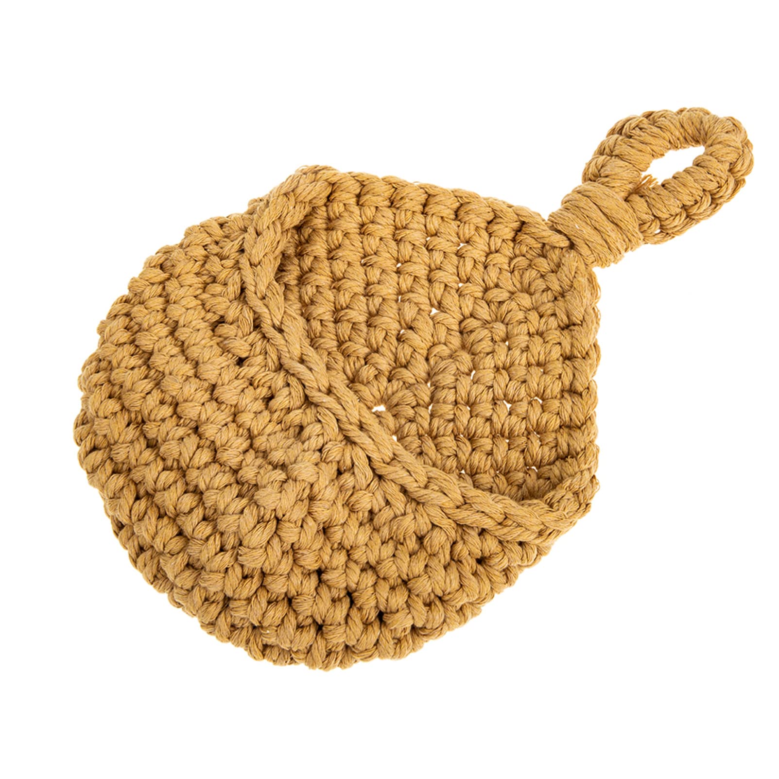 Macrame Wall Hanging Basket - Woven Cotton Rope Plant Hanger for Flowers, Vegetables & Storage | Over The Door Organizer for Kitchen, Bathroom & Home Decor | Eco-Friendly Straw & Rope Household Basket