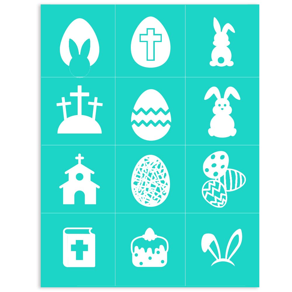 PAINTS TRANSFER Chalk Stencils - Reusable Washable Self-Adhesive Mesh Stencils for Chalk Paste (8.5x11 Inch) - Perfect for Easter Decorations, DIY Crafts, and Silk Screen Printing