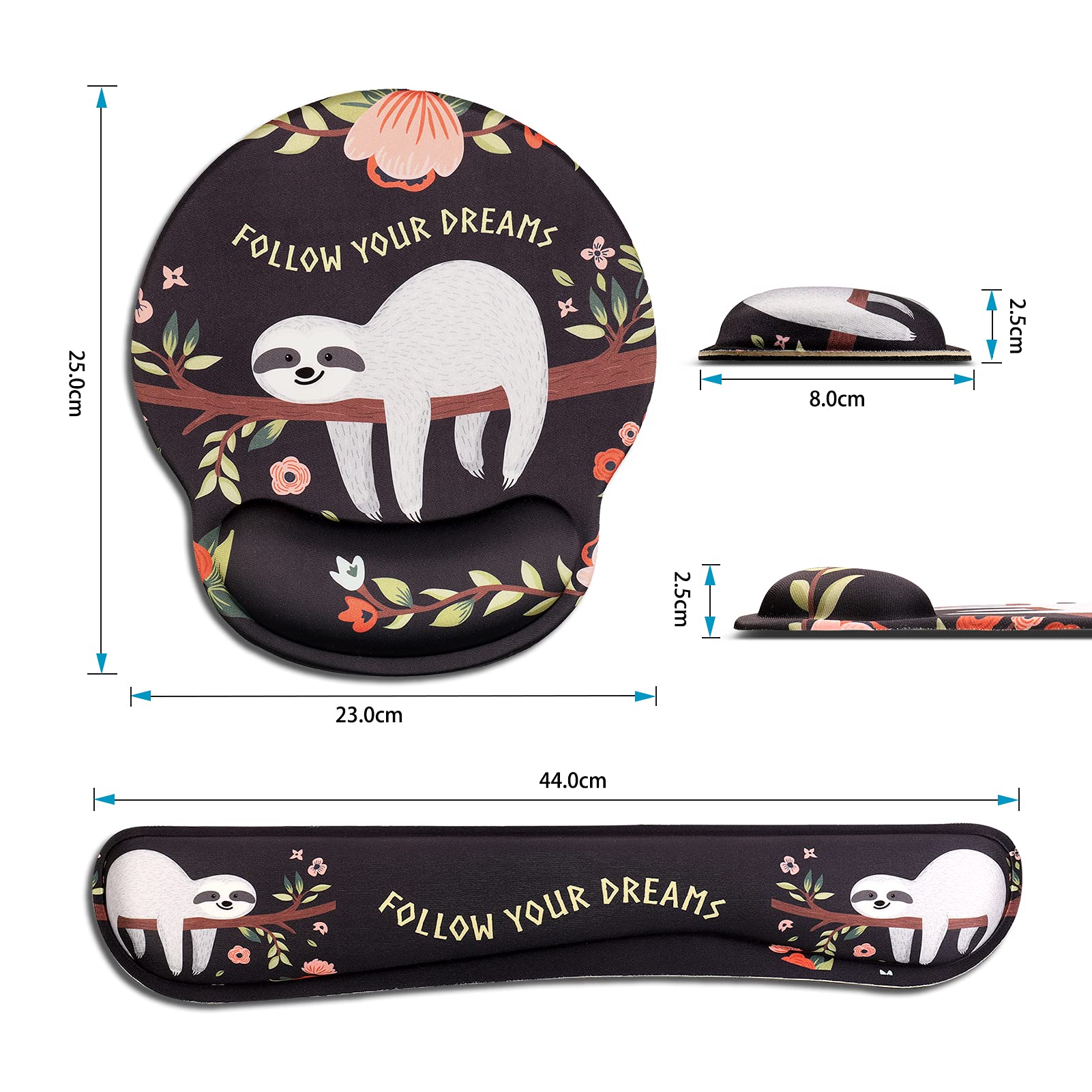 AOKSUNOVA Ergonomic Mouse Pad with Wrist Support - Comfortable Gel Cushion for Computer, Gaming & Office Work - Reduce Wrist Pain & Fatigue During Long Hours of Typing or Gaming