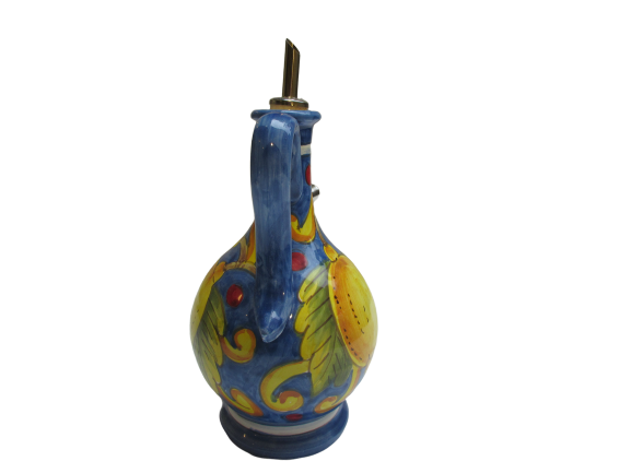 Ceramic Oil and Vinegar Cruet Set for Kitchen - Elegant Glass Bottles with Pour Spouts for Salad Dressing, Cooking & Table Decor