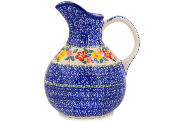 10 Cup Pitcher with Lid - BPA Free Large Water Jug for Iced Tea, Lemonade & Infused Water - Perfect for Parties, BBQs & Outdoor Gatherings - Hibiscus Floral Design