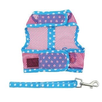 Cool Mesh Dog Harness - Under the Sea Collection with Pink & Blue Flip Flop Design | Breathable & Adjustable Pet Vest for Small Medium Dogs | Perfect for Beach Walks & Summer Adventures