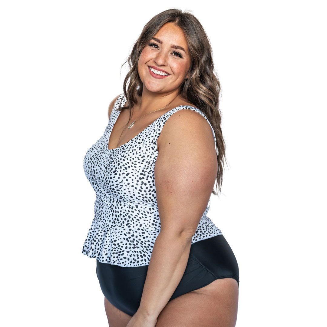Fashionable V Neck Peplum Tankini Top for Women - Swimwear for Beach, Pool & Summer Vacations