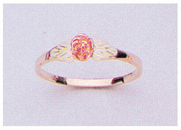 10kt Three Tone Gold Red Rose with Green Leaves Ring - Size 4-8 - Prospector Gold Setting - Perfect for Valentine's Day Gifts, Anniversary Presents & Romantic Occasions
