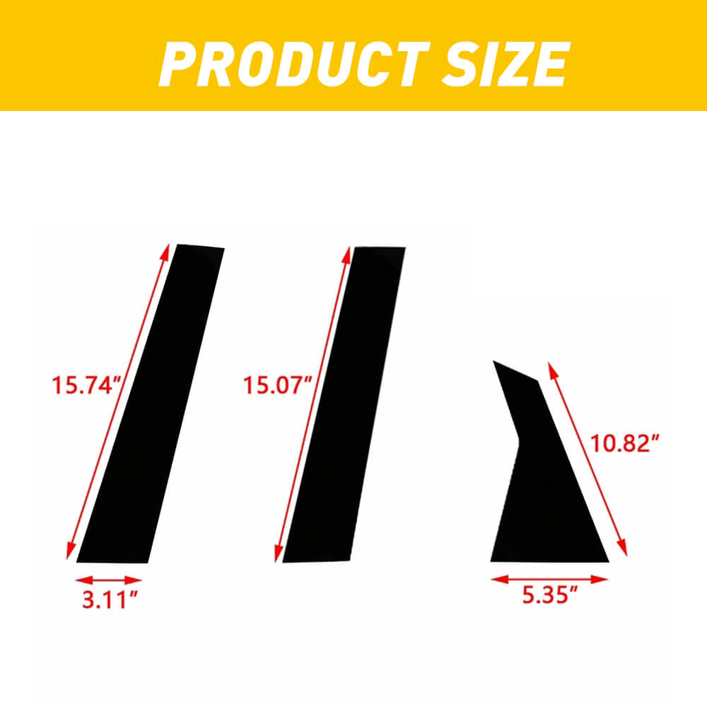 6Pcs Car Window B Pillar Post Trim Compatible with 2006-2020 Honda Civic - Black Exterior Door Pillar Covers for Enhanced Style & Protection (Perfect for Car Detailing & Customization)