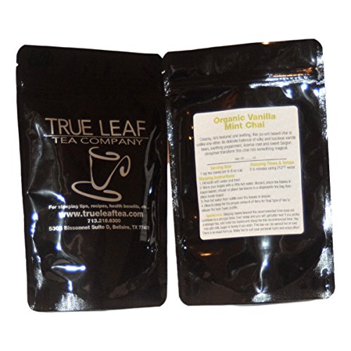 Organic Vanilla Mint Chai Tea - True Leaf Tea 1 LB Bag | Caffeine-Free Herbal Tea for Relaxation & Stress Relief | Perfect for Afternoon Tea Time or Evening Wind Down