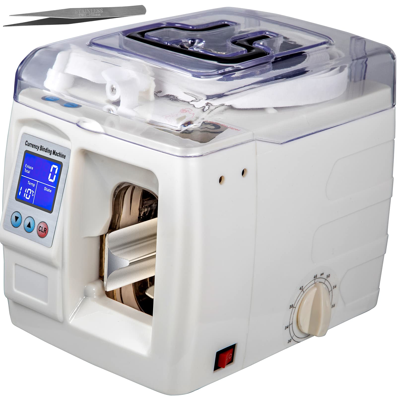 VEVOR Automatic Banknote Binding Machine - 1.5s/Operation with LCD Display & Button Controls - Bill Strapping Machine for Banks, Financial Institutions & Businesses - Perfect for Cash Management, Retail Stores & Office Use