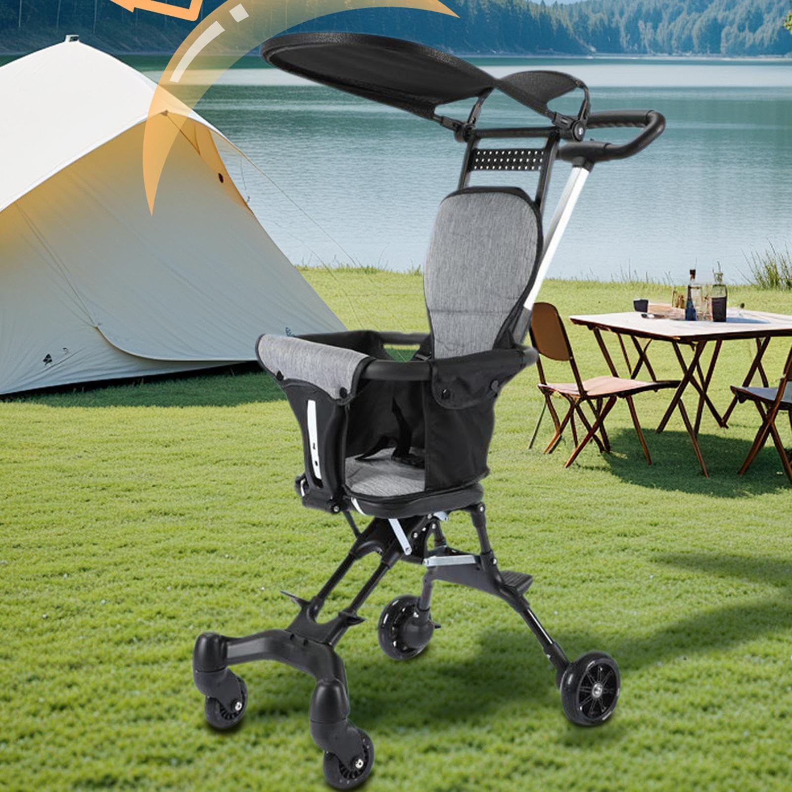 Biniveil Lightweight Toddler Stroller with Detachable Canopy - Compact Travel Stroller for Airplane & Car Storage | Perfect for Walks, Shopping, Vacations & Outdoor Adventures