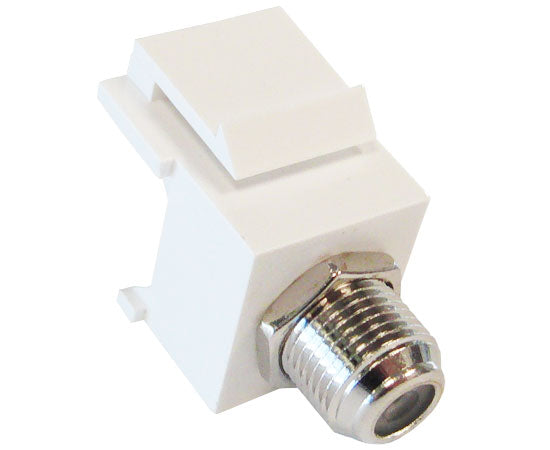 F 81 Coax Keystone Jack - Nickel Plated Female to Female F Type Coupler, Snap-In Module (Black) - Perfect for Home Theater, Cable TV & Internet Installations