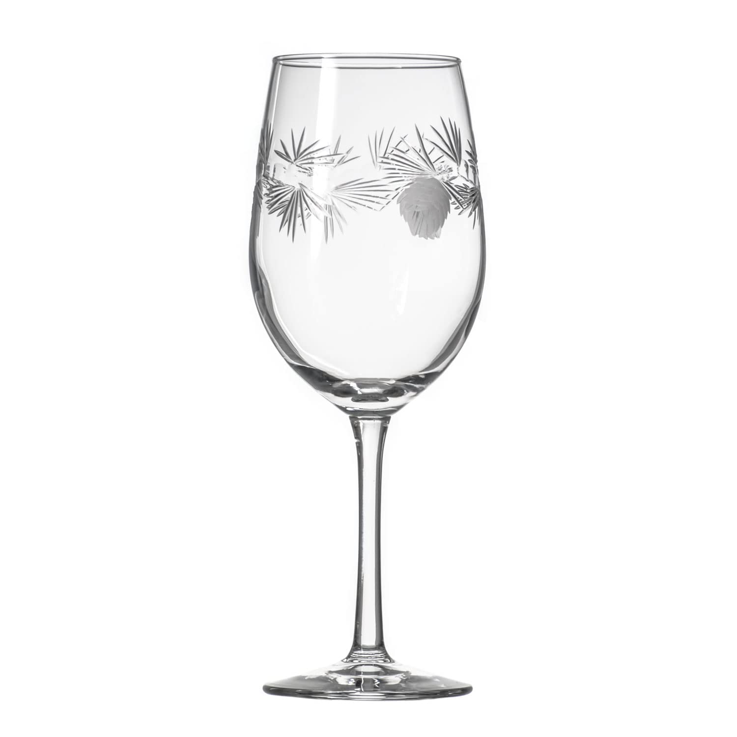 Premium Rolf Glass Icy Pine White Wine Glasses Set of 4 - 12 oz Stemmed Crystal Clear Lead-Free Etched Wine Glasses - Handcrafted in USA by Thomas Conrad Pittsburgh - Perfect for Dinner Parties, Weddings & Holiday Entertaining