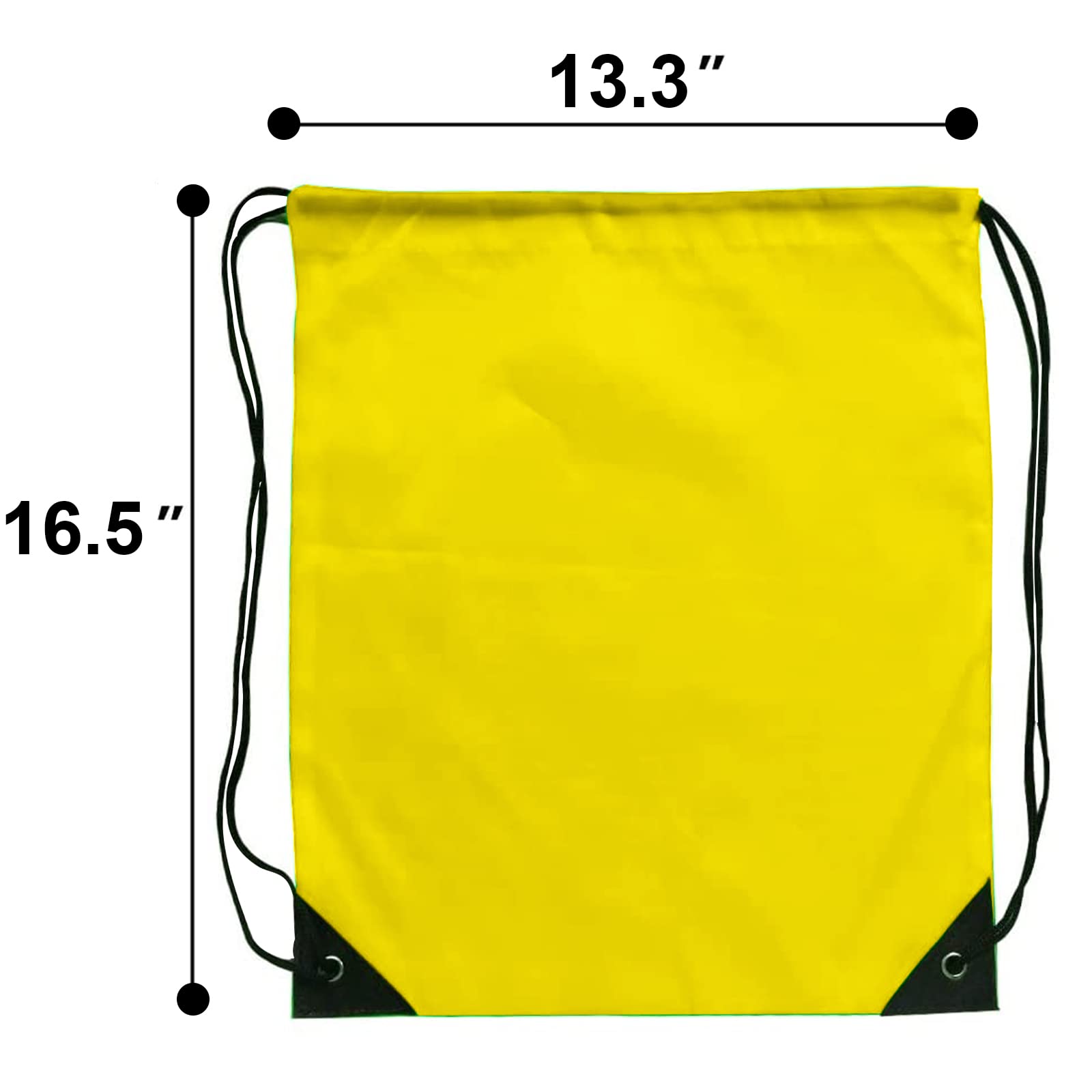 42 Pcs Bulk Drawstring Backpacks - Lightweight String Bags for Gym, Sports & Travel - Durable Cinch Sackpack for Men & Women (Yellow) - Perfect for School, Beach, Festivals & Outdoor Activities