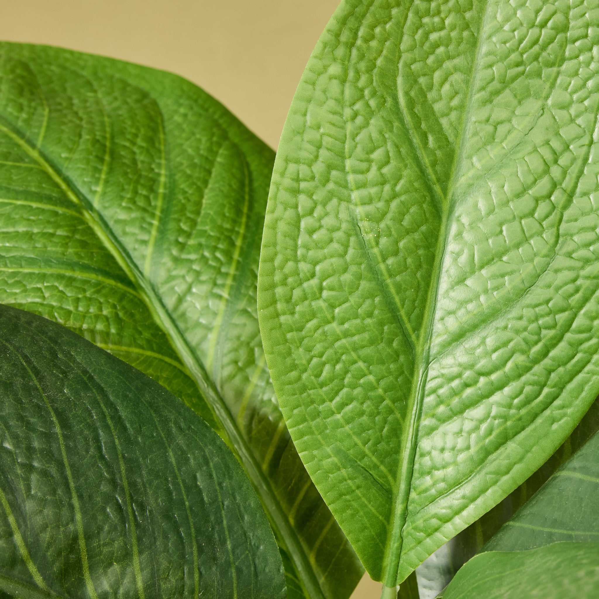 Artificial Lush Leaf Plant in Decorative Garden Pot - 45cm Tall for Home, Office, and Indoor Decor