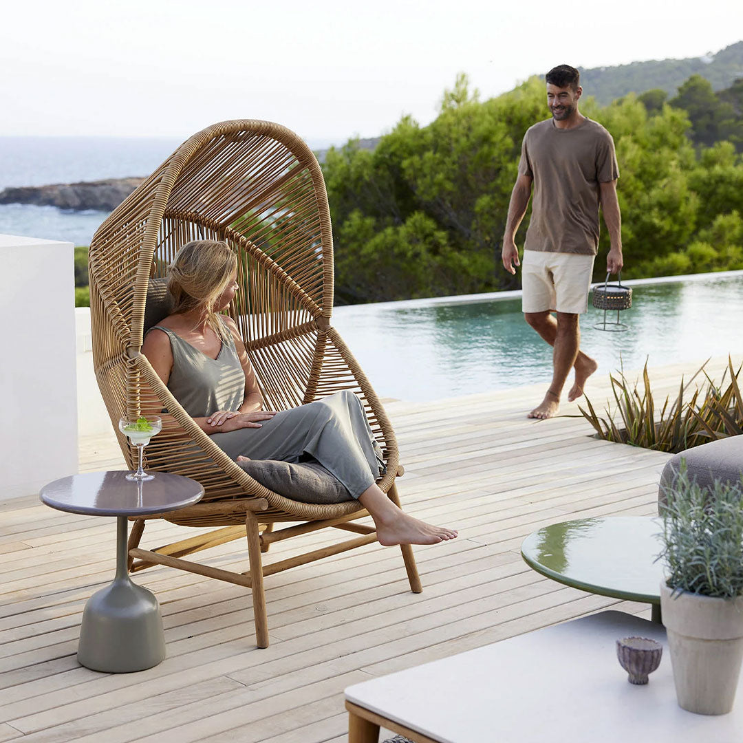 Foersom & Hiort-Lorenzen MDD Hive Chair with Cane Base - Modern Woven Cane Dining Chair for Kitchen, Restaurant & Home Decor