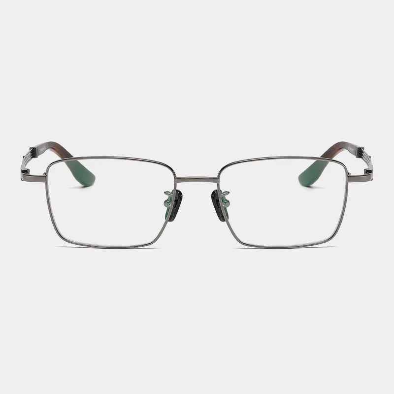 Black Titanium Square Eyeglasses for Men & Women - Lightweight Full Rim Frame (Model 80115) | Perfect for Reading, Work & Fashion Accessories