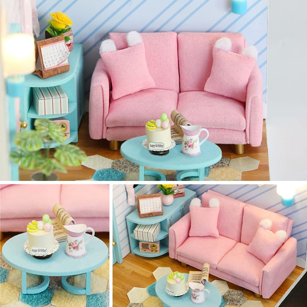 1:24 Scale DIY Wooden Toy House Kit - Mini Bakery Cake House Model with LED Lights for Dollhouse, Home Decor & Gift Ideas | Perfect for Kids, Collectors & Craft Lovers