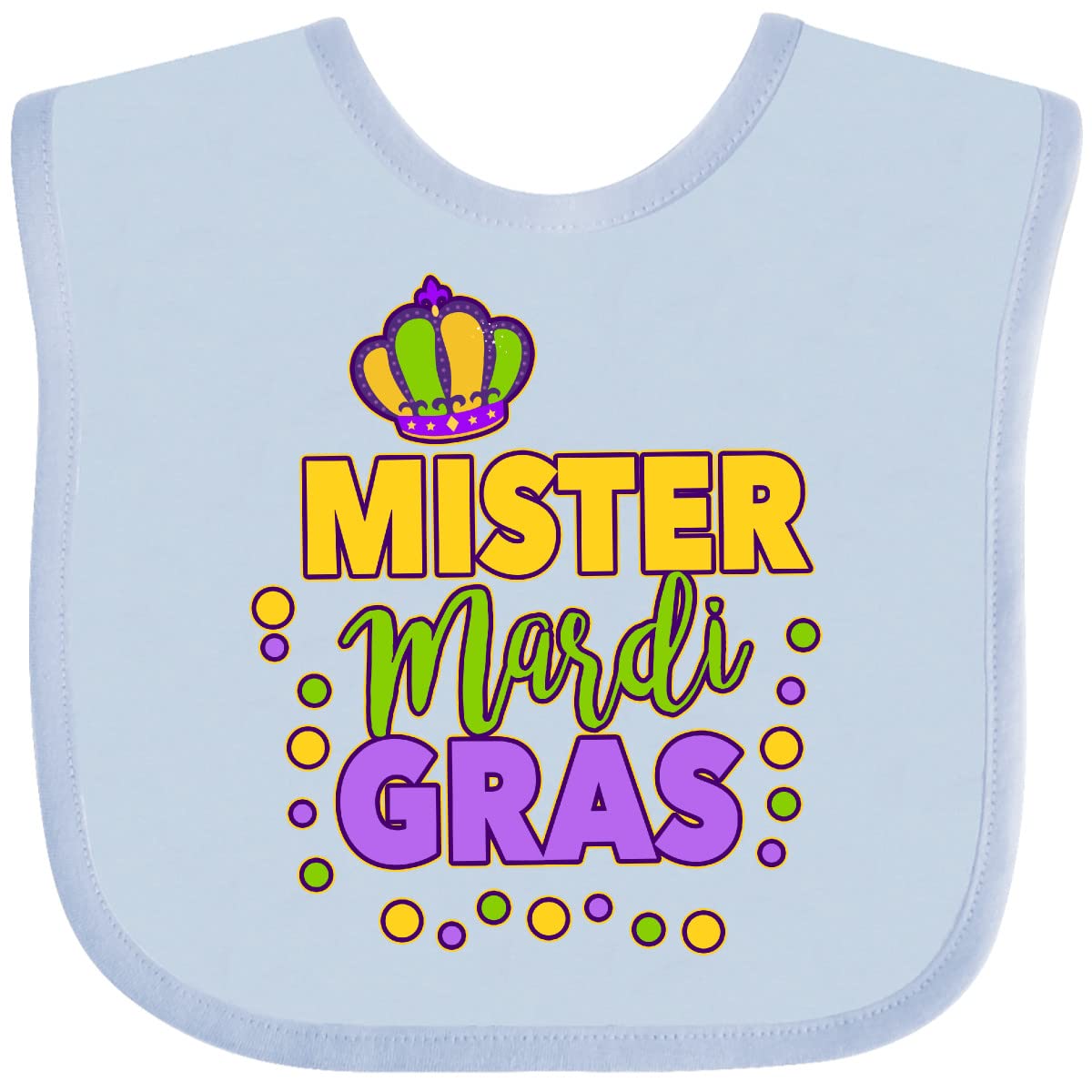 Inktastic Mardi Gras Baby Bib with Crown - for Festive Celebrations
