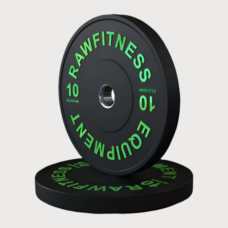 Premium 10KG Pair Black Bumper Plates - Olympic Weightlifting, CrossFit, Home Gym & Strength Training Equipment