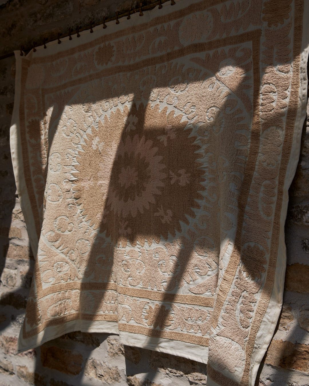 Medium Suzani 012 - Handmade Cotton Suzani Pillow Cover - Bohemian Home Decor for Living Room, Bedroom & Sofa