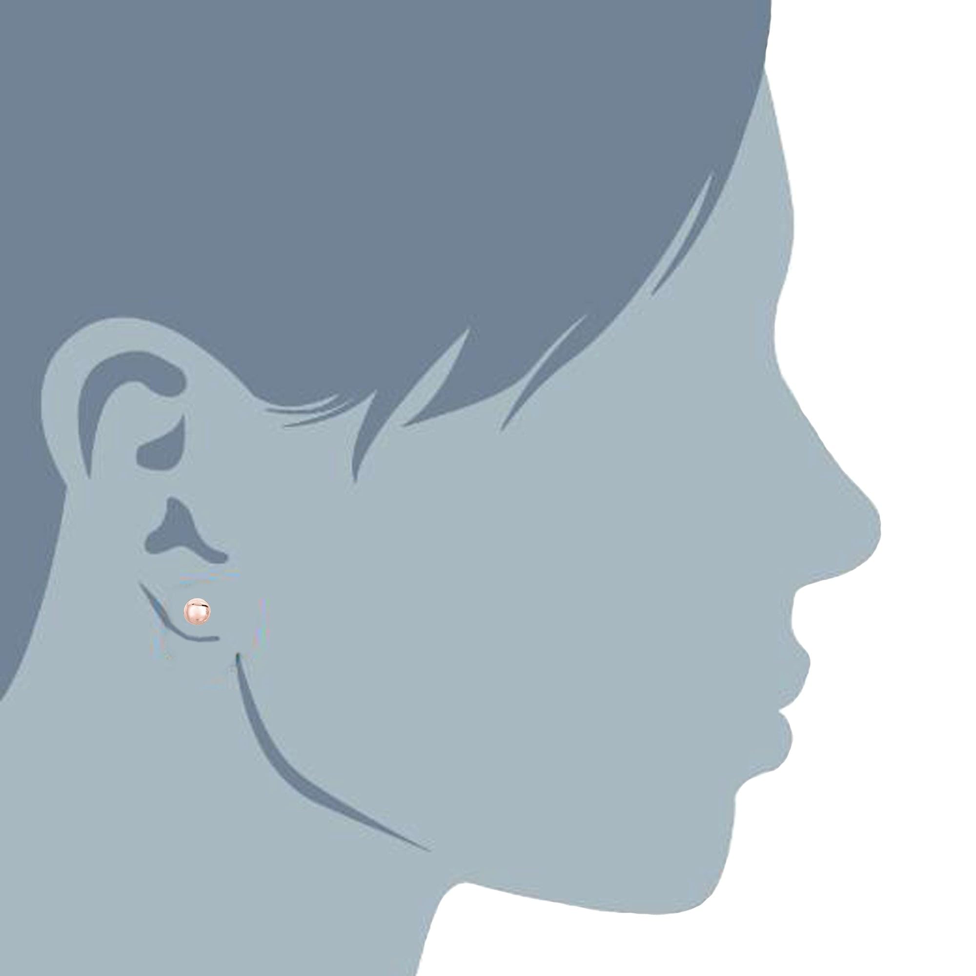 14K Rose Gold Ball Stud Earrings for Women - Hypoallergenic Real Gold Earrings for Sensitive Ears - Perfect for Everyday Wear, Gifts & Special Occasions