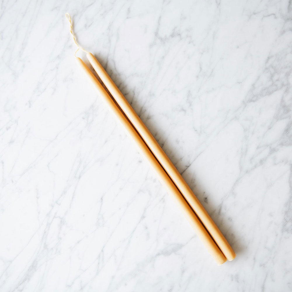 Pure Beeswax Taper Candles for Home Decor & Romantic Dinners - Natural, Long-Lasting, Soot-Free Candles for Weddings, Church, and Relaxation