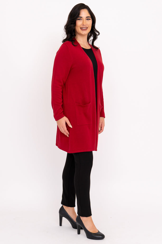 Justine Sweater - Soft Bamboo Cotton Knit Top with Lipstick Red Color | Perfect for Casual Wear, Office Outfits & Date Nights