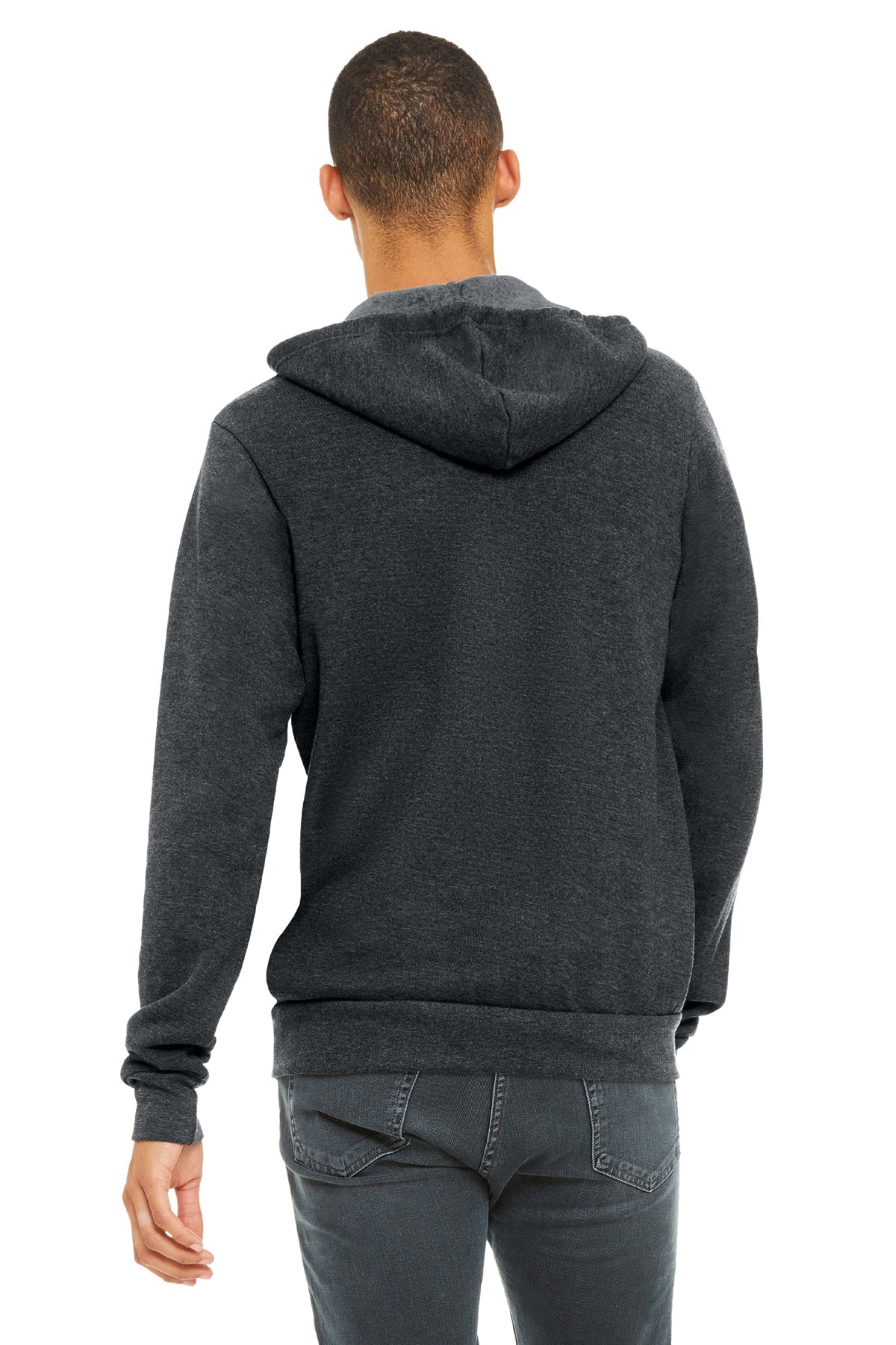 Bella Canvas Unisex Fleece Full Zip Hoodie - Soft & Warm Dark Grey Pullover for Men & Women - Perfect for Casual Wear, Outdoor Activities & Layering in Cold Weather