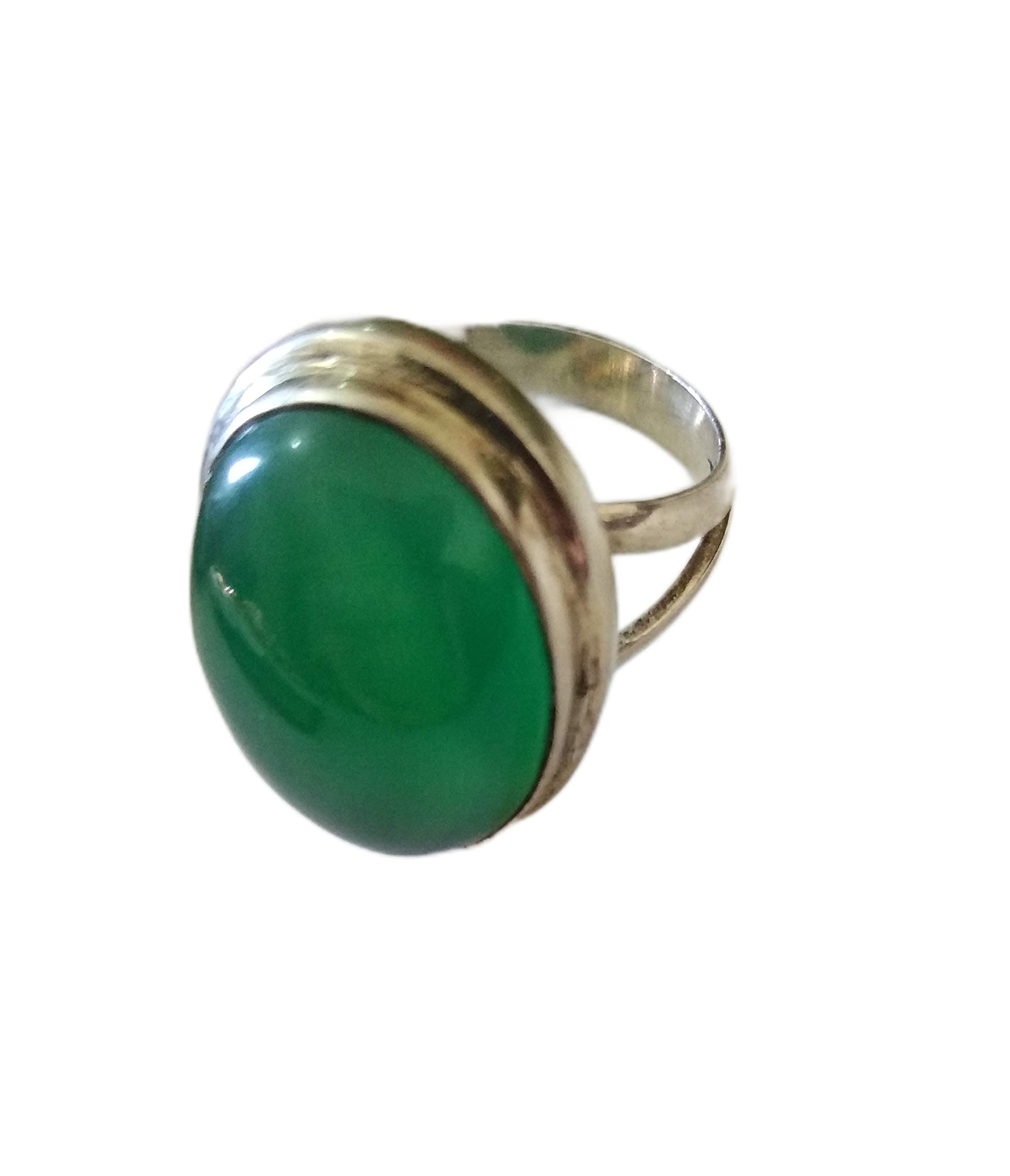 925 Sterling Silver Green Onyx Ring - December Birthstone, Promise & Engagement Ring, Natural Cabochon Gemstone Jewelry for Women | Perfect Wedding, Bridesmaid Gift & Boho Chic Mermaid Style Accessory for Everyday Wear & Special Occasions