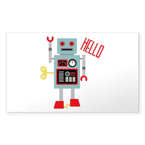 Clear - Robot Hello Sticker