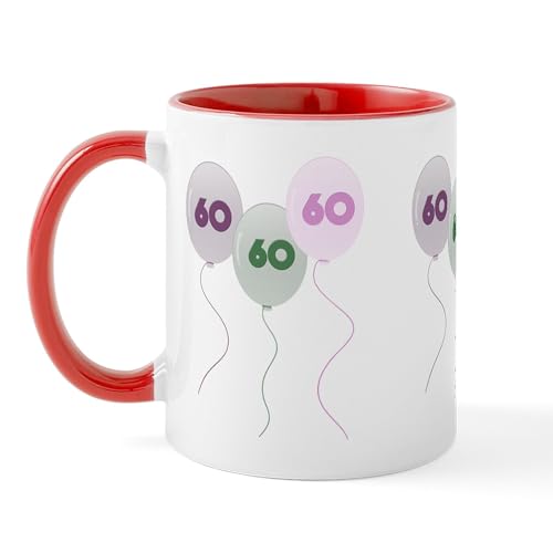 White/Red Inside - 60Th Birthday Balloons Mug