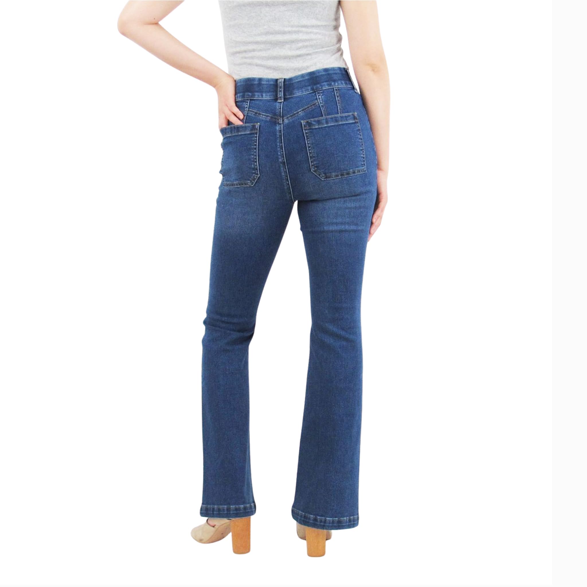 Tummy Control Bootcut Jeans with Classic Pockets & Back Design - Perfect for Work, Date Night & Everyday Comfort