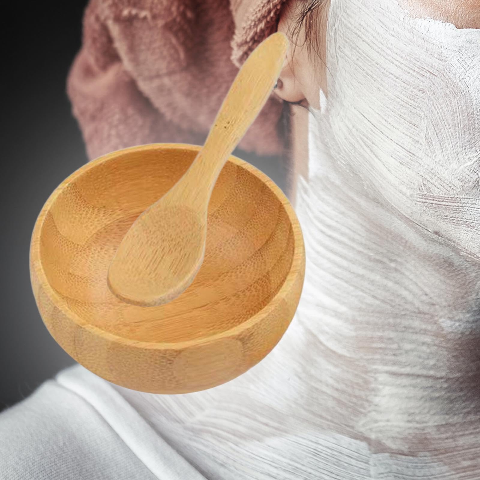 Premium Bamboo Mask Mixing Bowl Set with Spoon - Natural Skincare Tools for DIY Face Masks & Beauty Treatments - Perfect for Home Spa, Self-Care, and Professional Salon Use