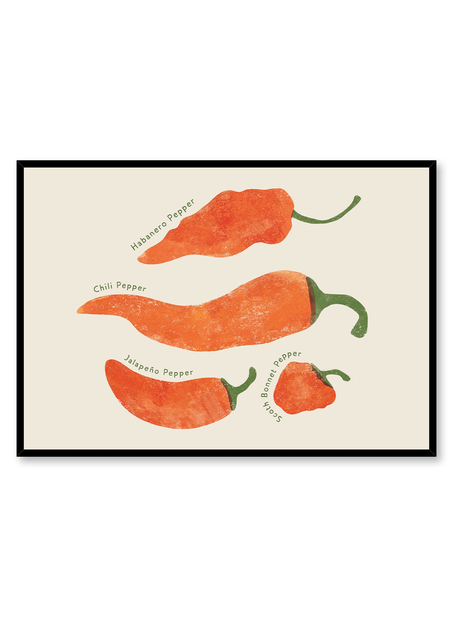 Scoville Scale Peppers Poster - Spicy Heat Level Chart for Chili Peppers - Perfect for Kitchen Decor, Cooking Enthusiasts & Hot Sauce Lovers