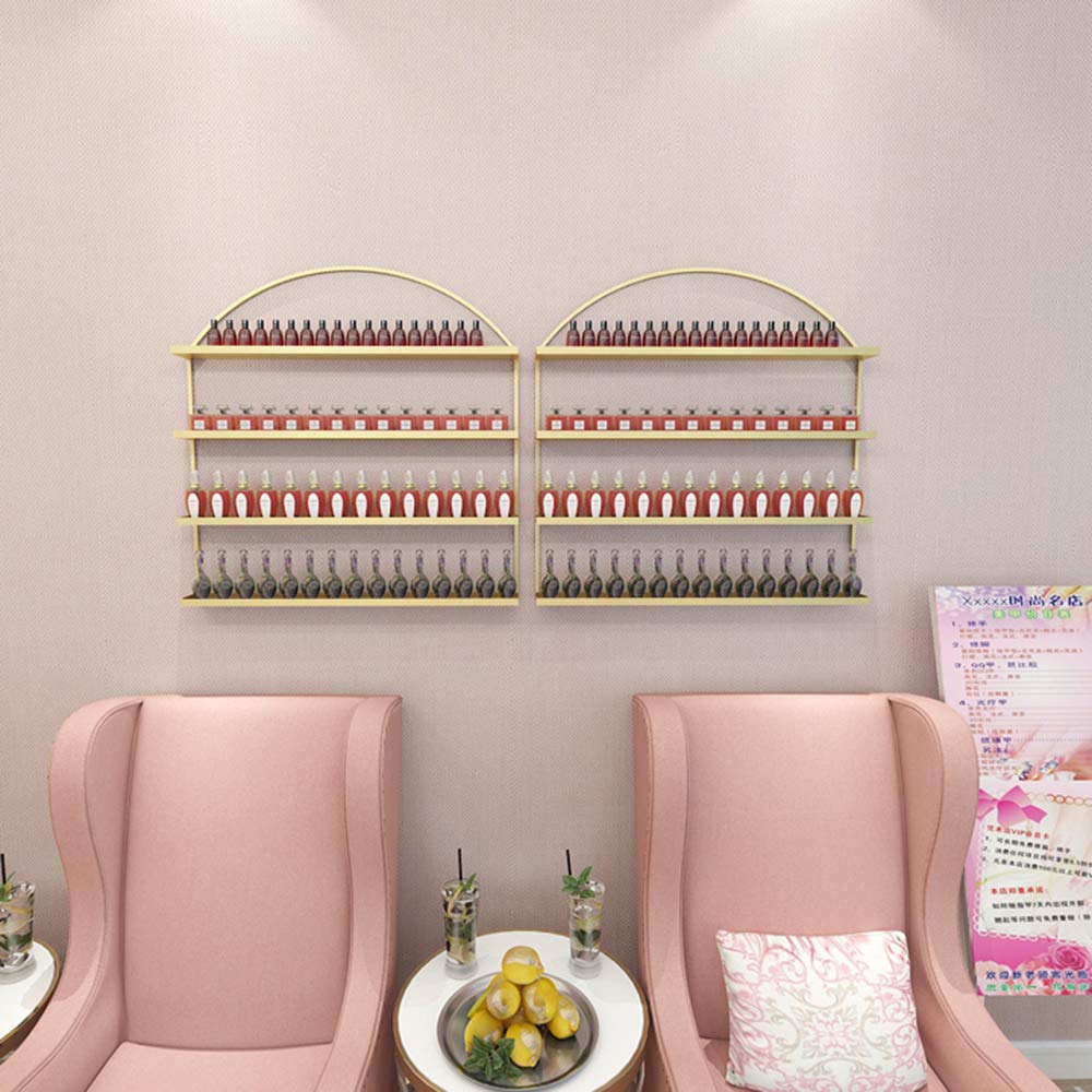 Wall-Mounted Metal Nail Polish Display Stand - 36 Bottle Capacity for Salon Organization | Lipstick, Essential Oil & Perfume Storage Rack | Perfect for Nail Salons, Beauty Shops & Home Vanity Display