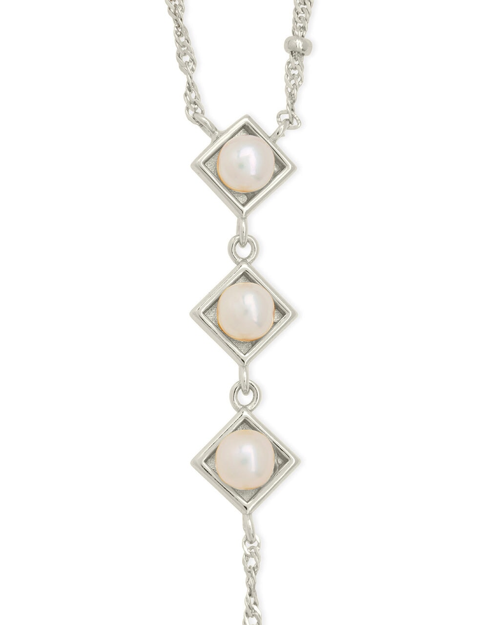 Elegant Reine Triple Pearl Lariat Necklace | 18K Gold Plated Dainty Layering Jewelry for Women | Perfect for Weddings, Date Nights & Special Occasions