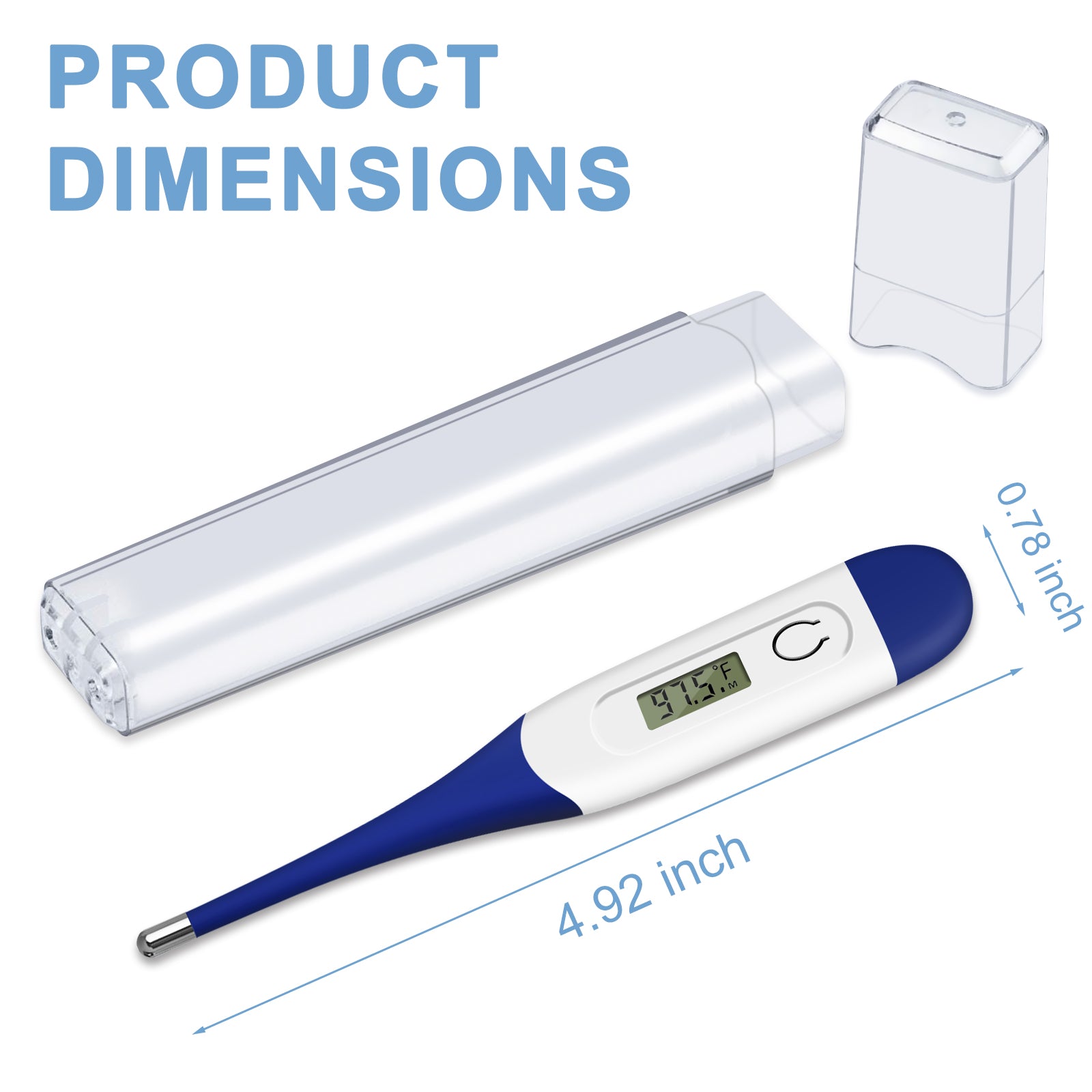Fast & Accurate Digital Oral Thermometer for Adults & Kids - LPOW 10-Second Fever Thermometer - Perfect for Home, Travel, and Medical Use