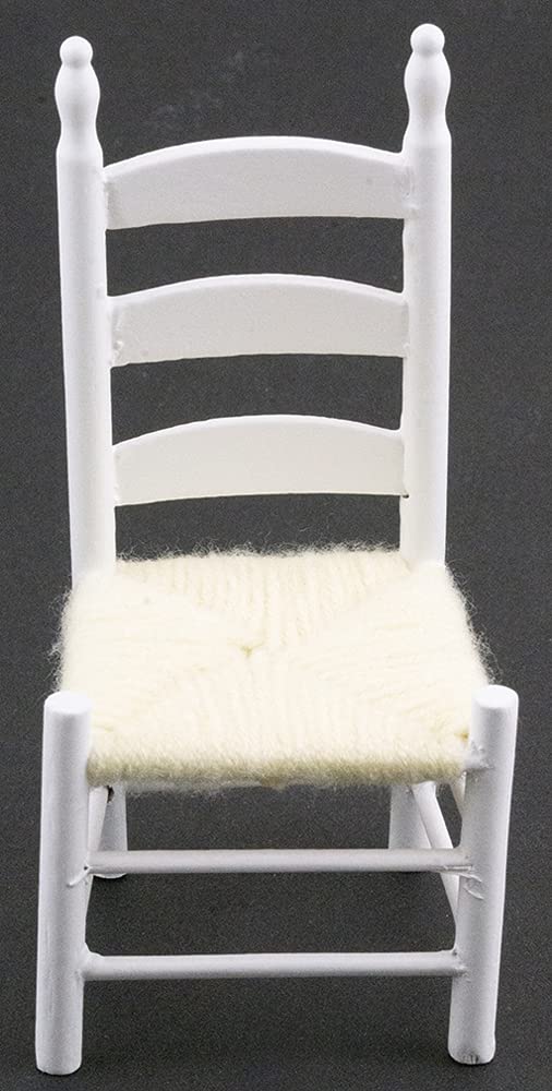 Miniature White Shaker Side Chair for Dollhouse - Handcrafted 1:12 Scale Furniture - Perfect for Dollhouse Decor, DIY Projects & Collectors
