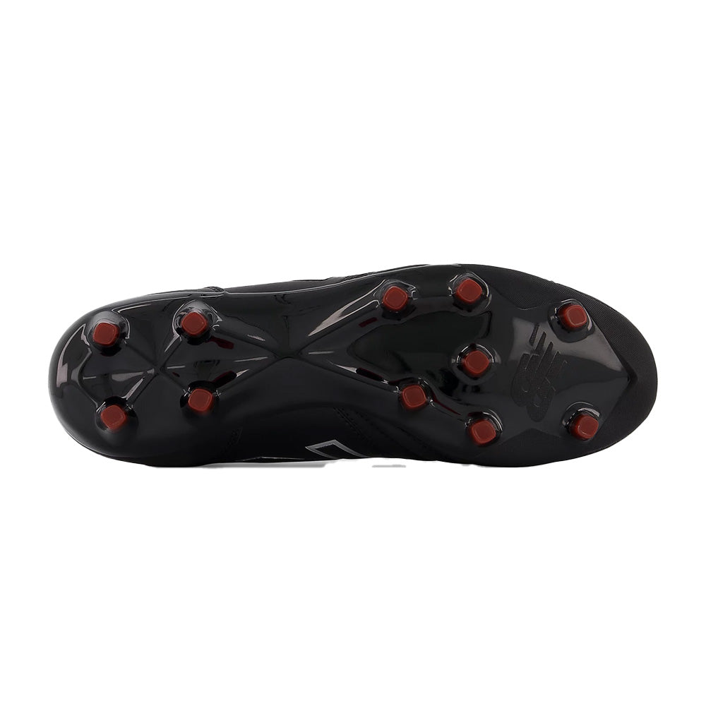 New Balance 442 V2 Team FG 2E Football Cleats for Men - Black/White/Red Soccer Shoes - Wide Width Athletic Footwear for Turf & Field Play